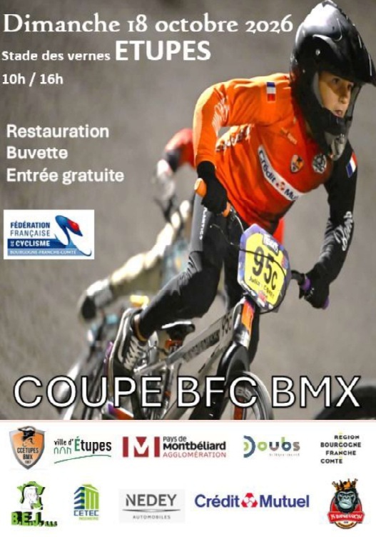 Coupe BFC BMX 5ème Manche - Dimanche 18 Octobre - Etupes