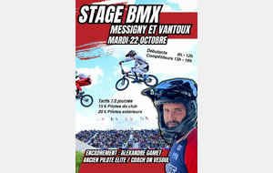 Stage BMX avec Alexandre Gamet - Mardi 22 Octobre